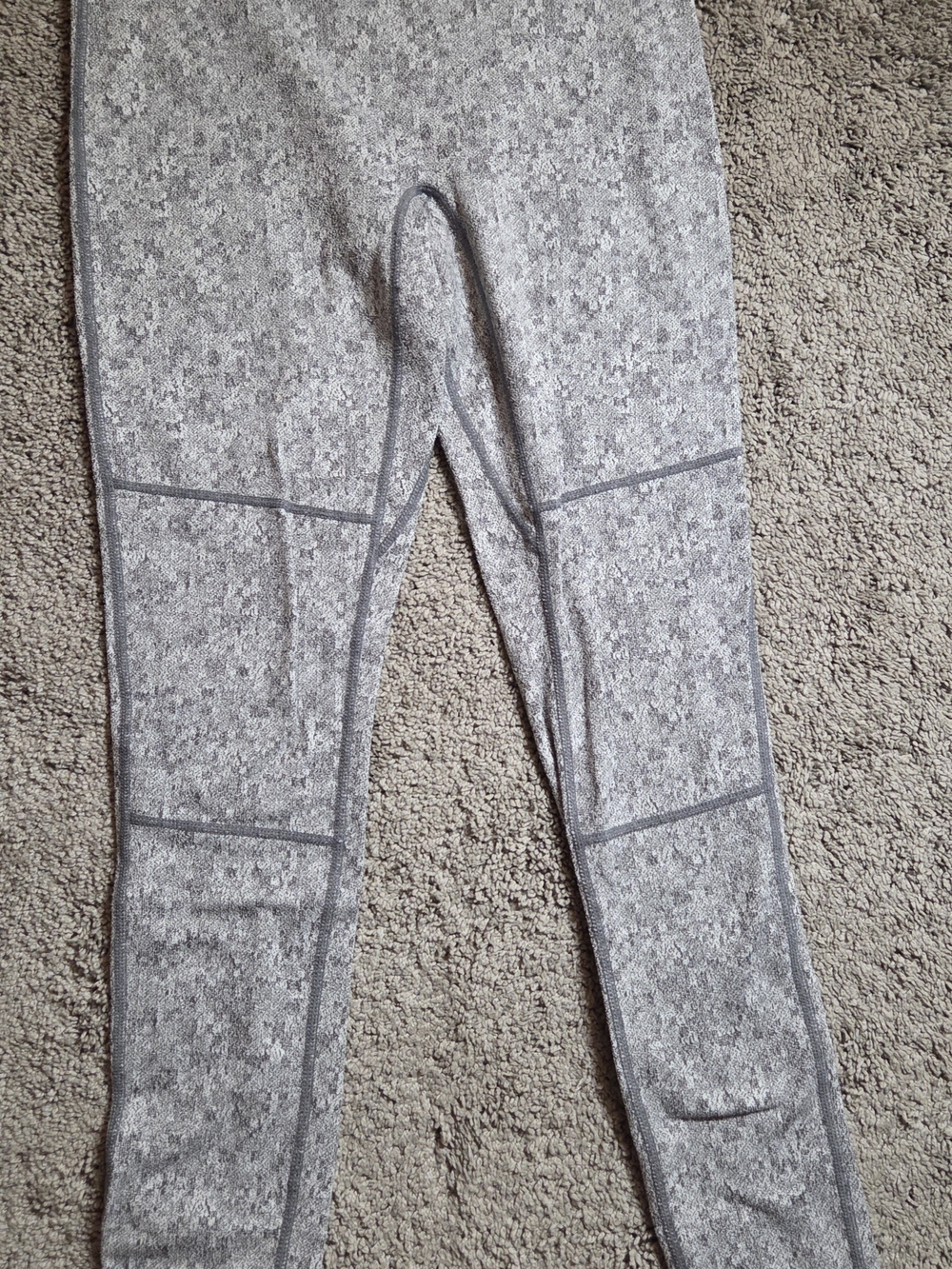 Gymshark Light Heather Gray Seam Panel Leggings